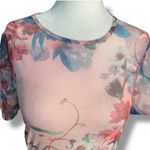 superdown Simona Sheer Pastel Short Sleeve Top Floral Multi Size Small Y2K Photo 3