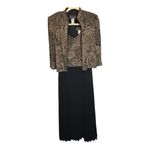 Alex Evenings ‎ Dress and Blazer Women's Size 6 Maxi Pleats Sparkle Gold Black Photo 1