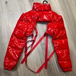 Daisy  Vibrant Red womens Puffer Jacket Photo 4