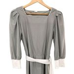 Vintage Grey Polka Dot Midi Dress Size M Photo 1