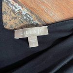 Lilla P Shirred Waist Faux Wrap Black Jersey Dress Photo 8