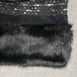 Calvin Klein Black Tweed Shift Dress with Fur Trim 8 Medium Photo 7