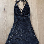 NIA Mini Dress Halter Neck Sequins Rodeo Size XS Black Photo 0