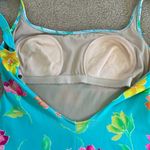 Adrienne Vittadini Aqua/Pink/Yellow Floral One Piece Bathing Suit sz 14 Photo 3