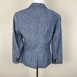 Banana Republic  Blazer Jacket Women 4 Blue Chambray Linen Cotton 2-Button Office Photo 6
