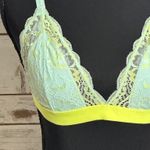 PINK - Victoria's Secret  mint green/neon yellow lace triangle bralette Size Medium Photo 1