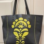 Vera Bradley Laser-Cut Faux Leather Gray & Yellow Tote Bag & Clutch Photo 0