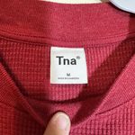 Aritzia TNA Red Long Sleeve Waffle Knit Dress Size Medium Skater Designer Photo 1