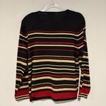 Alfred Dunner  Metallic Gold Striped Cardigan Silk Blend black red Size medium Photo 1