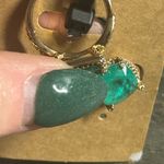 Bomb Party Emerald & CZ Goldtone Cushion Stone Earrings & Ring Set Gold Photo 3