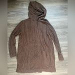 Barefoot Dreams Cozychic Lite Brown Fuzzy Hood Duster Open Cardigan Sweater M Photo 1