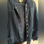 Linen Navy Button Photo 4