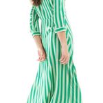 striped maxi shirt dress in green Size XS Photo 1