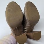 Fergalicious  Booties Womens Size 6 Tan Perforrated Parney Peep-toe Block Heel Photo 6