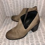 Free People  Terrah Grey Leather Cut Block Heel Ankle Booties Shoes Women 8.5 39 Photo 0