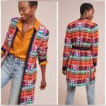 Anthropologie Moth Williston Plaid cardigan colorful knit tie waist coat sweater Photo 1