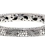 Sterling Silver Sarda Filigree Hinged Bangle Bracelet Photo 0