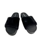 Dirty Laundry  Slide Shoes Size 9 Black Open Toe Sonny Fur Sandals Photo 4