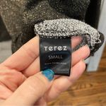 Terez Tie Front Long Sleeve Sweatshirt Shirt Black and Gold Women’s Size Small Photo 5