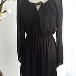 GILLI Black Brown Polka Dot Long Sleeve Dress Size Medium Photo 0