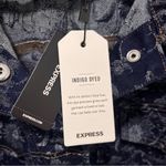 EXPRESS XL floral denim jacket cotton blend belted button down pockets Photo 10