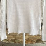 Tahari  Sweater Crewneck Open Knit White Long Sleeve XS Preppy Classic Casual Photo 6