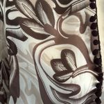 Coldwater Creek  Silk Wrap with Brown and Cream Floral/Leaf Print Photo 1