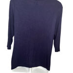 Cato  Navy Blue Knit Top Plus 18/20W Scoop Neck Stretchy Casual Blouse Photo 2