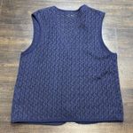 Susan Christopher VTG 90s Vest Cardigan M Navy Blue Metal Buttons Knit Crochet Size M Photo 4