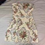 Edikted  Floral Tapestry Lace-Up Back Strapless Minidress, Small, Bodycon Mini Photo 2
