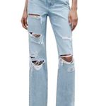 ZARA  Jeans Women 0 Blue Light Wash Denim‎ Ripped Distressed Wide Leg NWT Photo 0