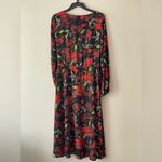 Mossimo Floral Print Long Sleeve Midi Dress Modest Victorian Style Elastic Cuff Photo 5