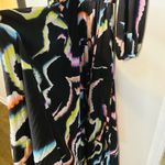 ALC Frank A.L.C. Midnight Multicolor Leah Papilio Pleated V-Neckline Repaired Dress Size 6 Photo 9