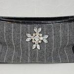 Apt. 9  Womens Shoulder Bag OS Gray Striped Rhinestone Croc Embossed Chain Handle Photo 0