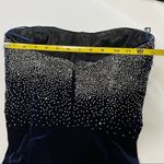 Vintage Precious Formals Black Velvet Rhinestone Gown Strapless Size 2/4 Prom Blue Photo 3