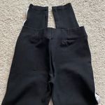 ZARA Leggings with Piped Side Stripes Mid Rise Black White EUC Size S Photo 2