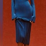 NWOT Electric & Rose Nicola Long Sleeve Rib Midi blue size XS Dress Photo 0