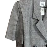 Leslie Fay Petite Vintage 80s Black Check Short Sleeve Blazer Size 16 Photo 2