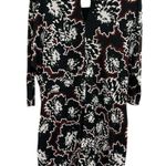 Metaphor  Black Floral 3 Quarter Sleeve Stretch Zip Side Sheath Dress Womens XL Photo 8