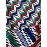Lapis Maxi Skirt M Boho Chevron Crochet Striped Pull on Elastic Waist Multicolor Blue Size M Photo 2