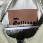 Vintage John Galliano Leather Trim Zip Up Jacket Green Size 10 Photo 4