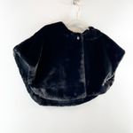 Talbots  Faux Fur Cropped Shrug Vest Black Medium Photo 7