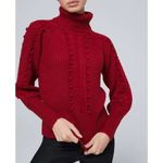 White House | Black Market  Women's Red Pullover
Turtleneck Cable Sweater Photo 1