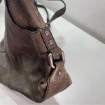 Fossil  Grey Pebbled Leather Tote Bag Top Zip Satchel L Four Corner Pockets Charm Photo 6
