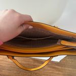 Guess Women's Signature Tote Shoulder Bag- Brown Golden Yellow Photo 3