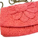 Anthropologie  Beaded handbag clutch cross body floral pink new Photo 1