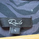 Rails  Callan Charcoal Tiger Striped Belted Jumpsuit Wide Leg Cropped Chic L Photo 2