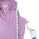 Madewell Polo Crop Tank Top Vibrant Lilac Purple Ribbed Cropped Size Small NEW Photo 6