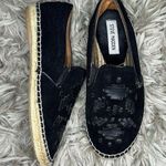 Steve Madden Linngo black suede espadrille slip on flats women’s shoe size 6 Photo 1