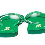 SO  Flip Flops Womens Size 8 Green Slip On Sandals Thongs Light Square Toe NWT Photo 8
